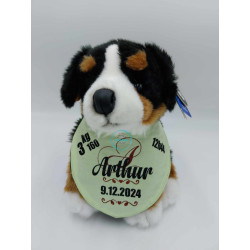 peluche-bouvier-bernois-avec-bandana-personnalise-pour-une-naissance@isartatelier